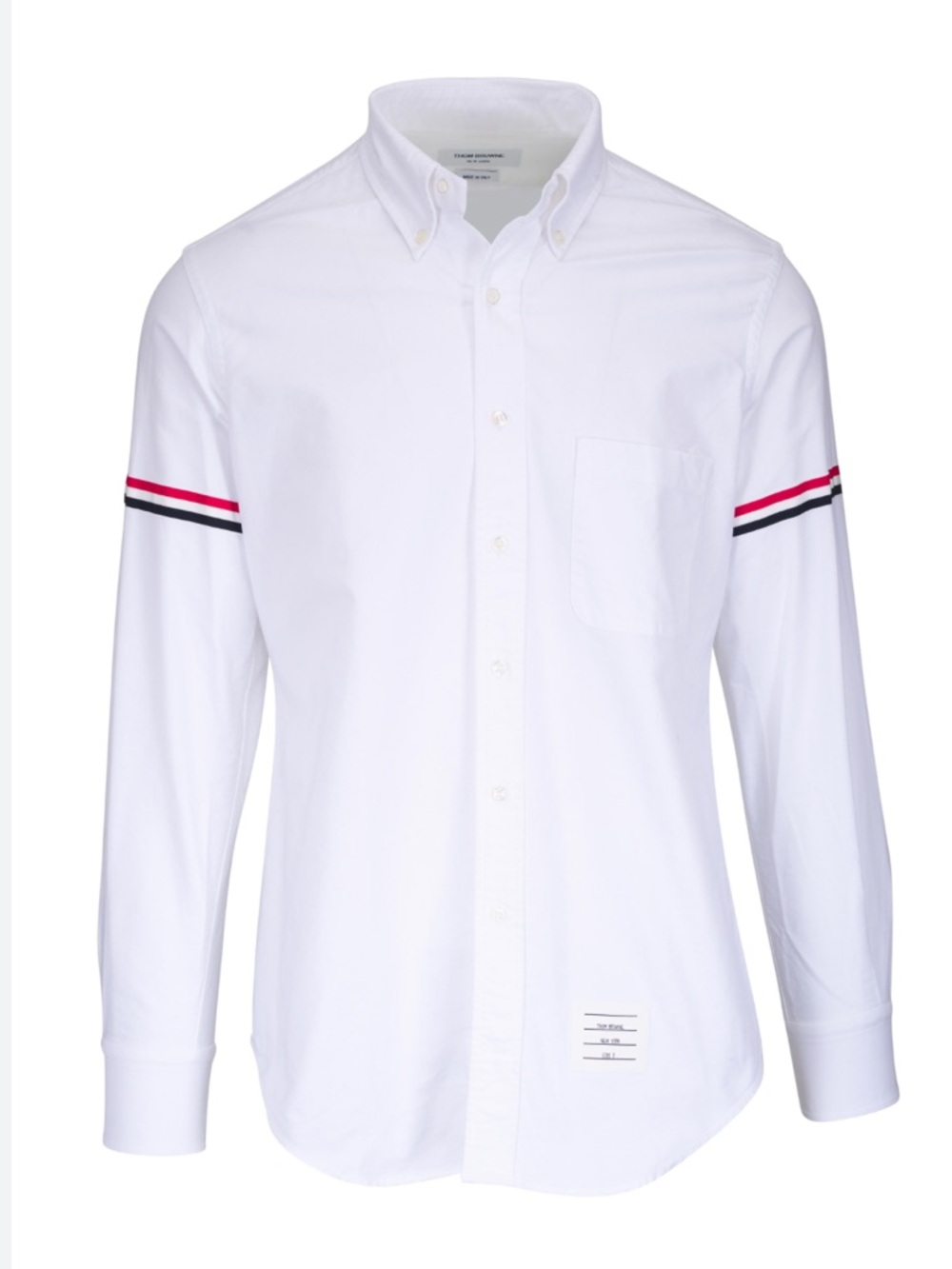 THOM BROWNE Classic Button Down with Grosgrain Armbands!